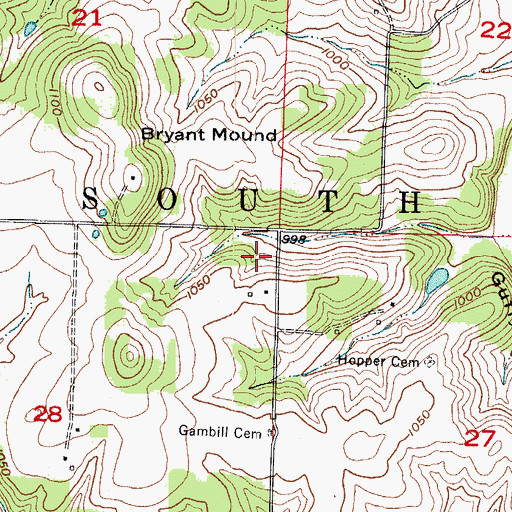 Topographic Map of Township of South, MO