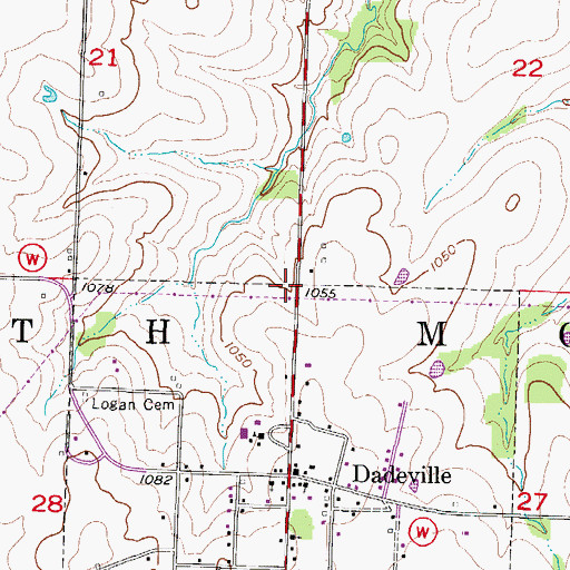 Topographic Map of Township of South Morgan, MO