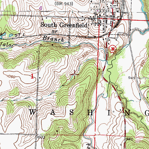 Topographic Map of Township of Washington, MO