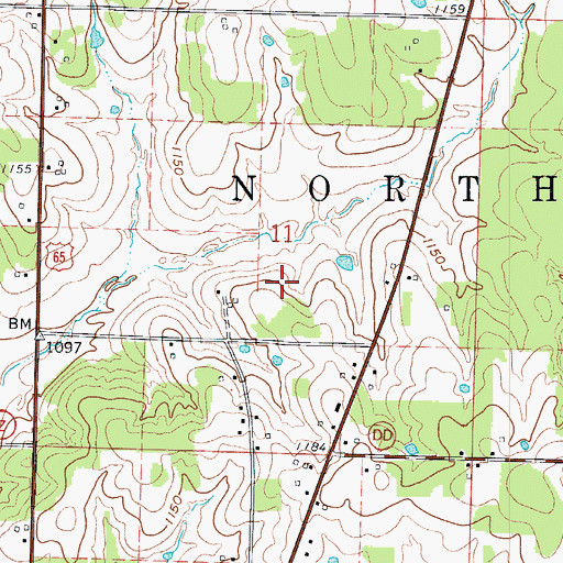 Topographic Map of Township of North Benton, MO
