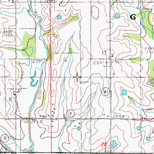 Topographic Map of Township of Grand River, MO