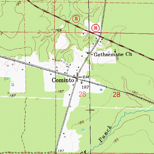 Topographic Map of Cominto, AR