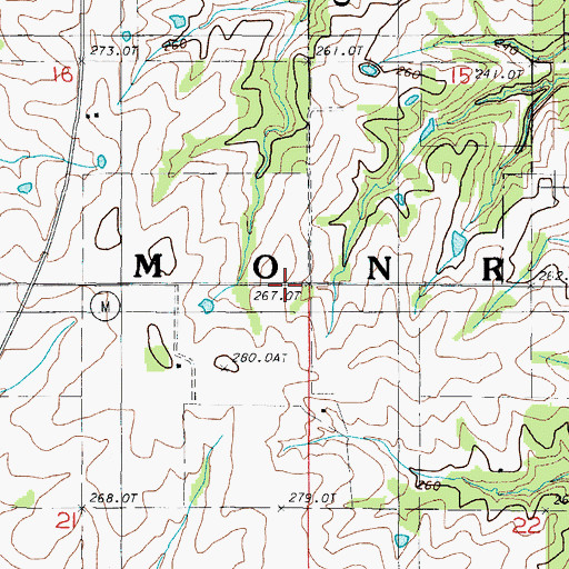 Topographic Map of Township of Monroe, MO