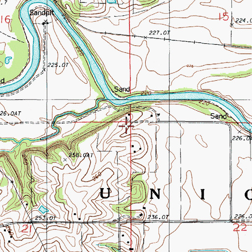 Topographic Map of Township of Union, MO