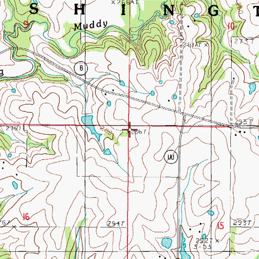 Topographic Map of Township of Washington, MO