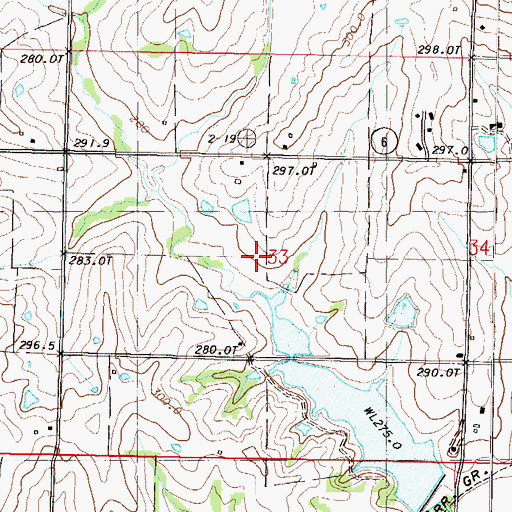 Topographic Map of Township of Camden, MO