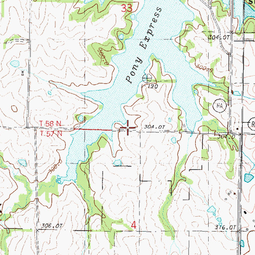 Topographic Map of Township of Colfax, MO