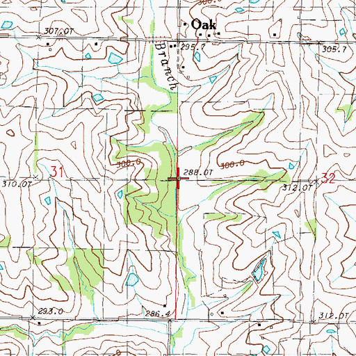 Topographic Map of Township of Sherman, MO