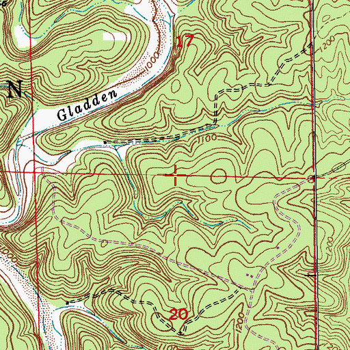 Topographic Map of Township of Gladden, MO