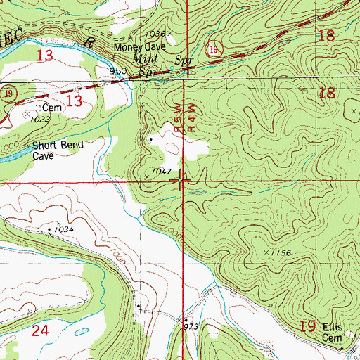 Topographic Map of Township of Short Bend, MO