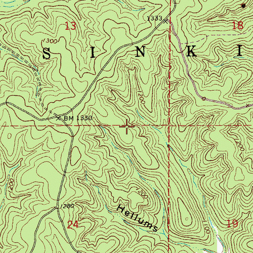 Topographic Map of Township of Sinking, MO