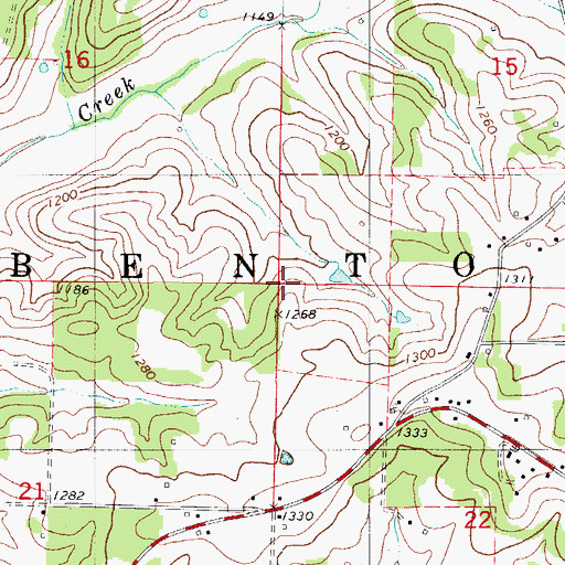 Topographic Map of Township of Benton, MO