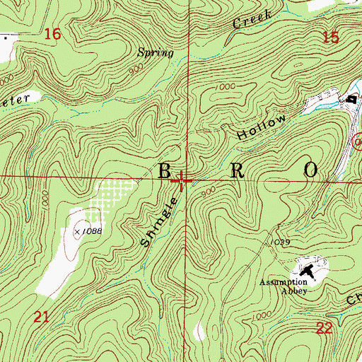 Topographic Map of Township of Brown, MO