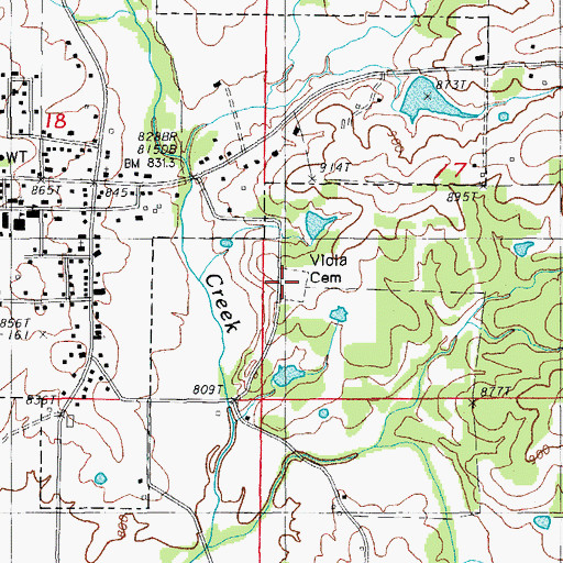 Topographic Map of Viola Cemetery, AR