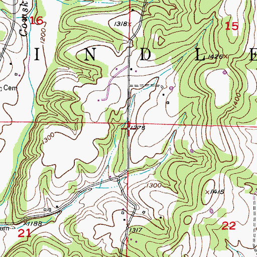 Topographic Map of Township of Findley, MO