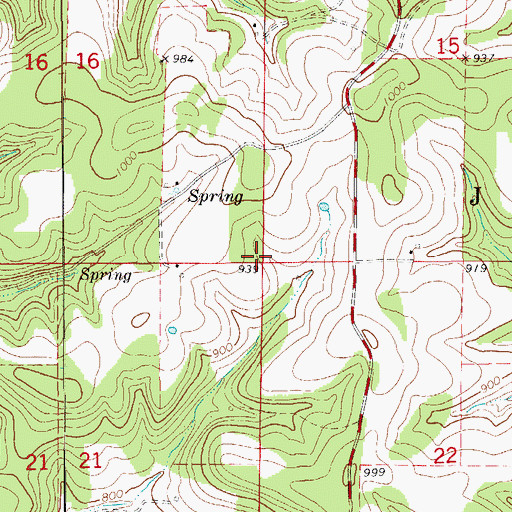 Topographic Map of Township of Jackson, MO
