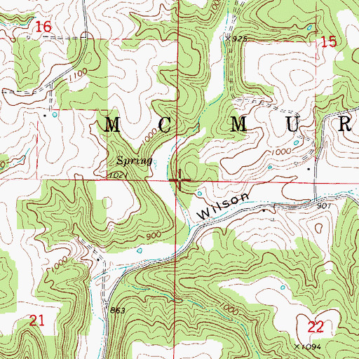 Topographic Map of Township of McMurtrey, MO
