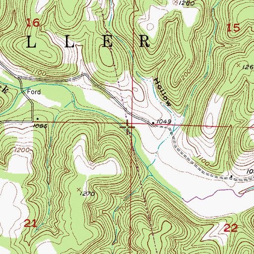 Topographic Map of Township of Miller, MO