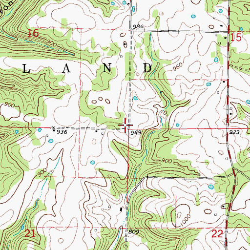 Topographic Map of Township of Richland, MO