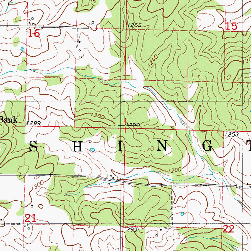 Topographic Map of Township of Washington, MO