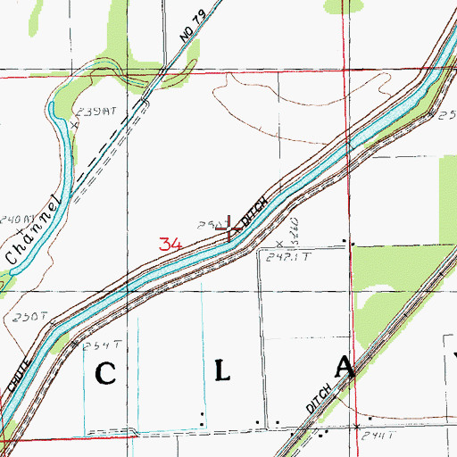 Topographic Map of Township of Clay, MO