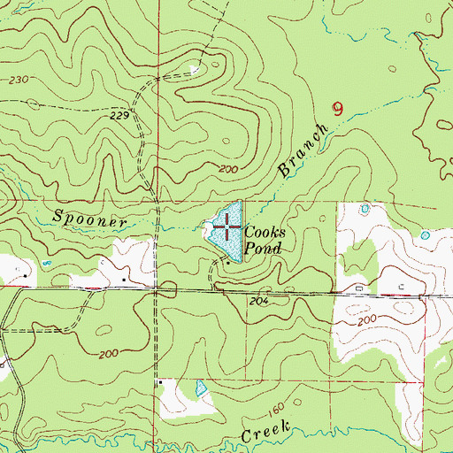 Topographic Map of Cooks Pond, AR