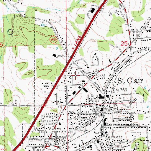 Topographic Map of Township of Central, MO