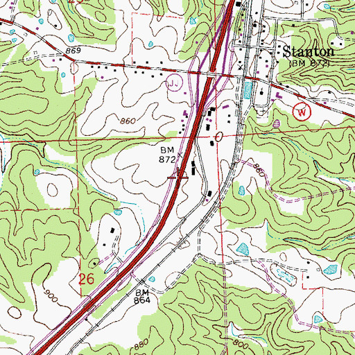 Topographic Map of Township of Meramec, MO