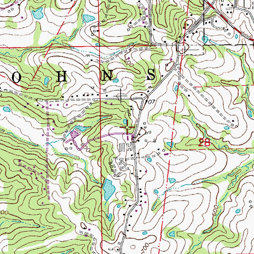 Topographic Map of Township of Saint Johns, MO