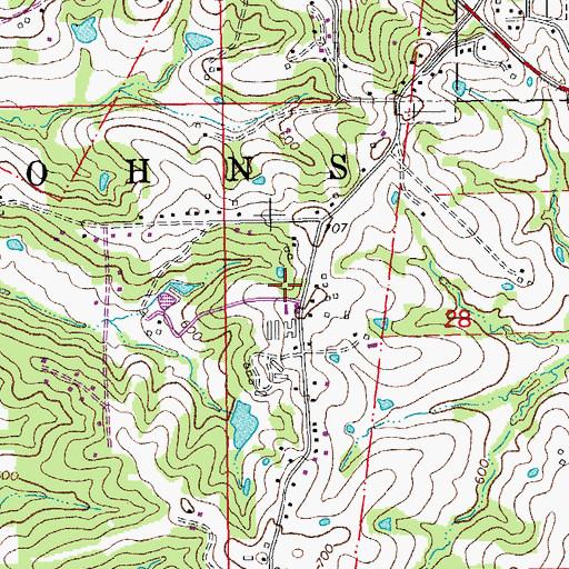 Topographic Map of Township of Saint Johns, MO