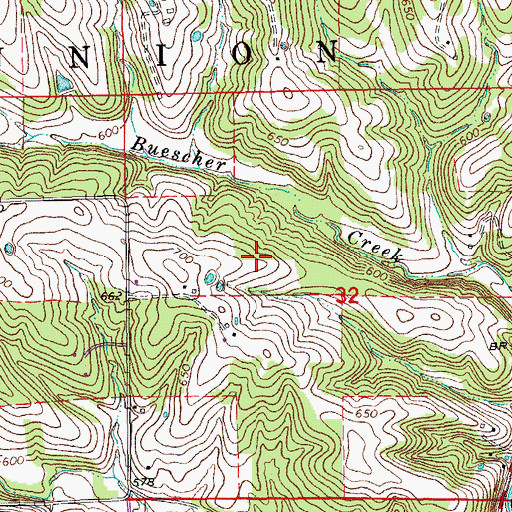 Topographic Map of Township of Union, MO