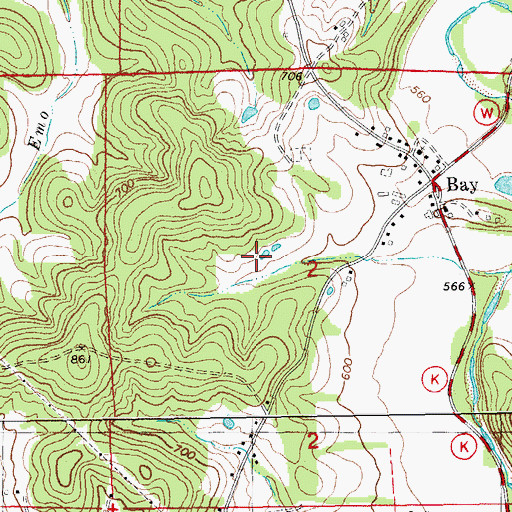 Topographic Map of Township of Boulware, MO