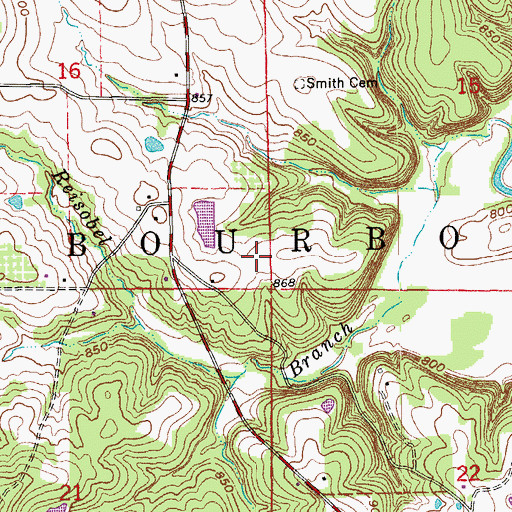 Topographic Map of Township of Bourbois, MO