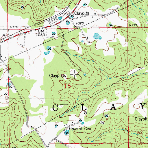 Topographic Map of Township of Clay, MO