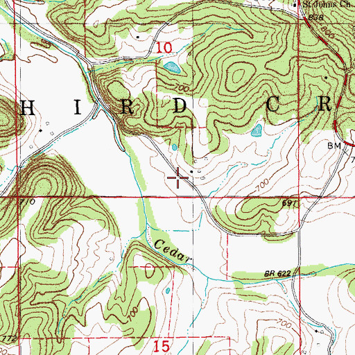 Topographic Map of Township of Third Creek, MO