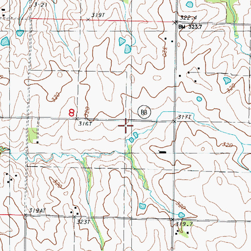 Topographic Map of Township of Jackson, MO