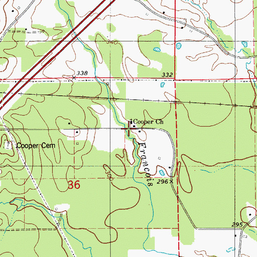 Topographic Map of Cooper Assembly of God Church, AR