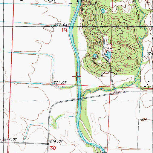 Topographic Map of Township of Wilson, MO