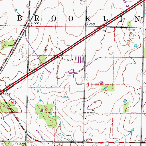Topographic Map of Township of Brookline, MO