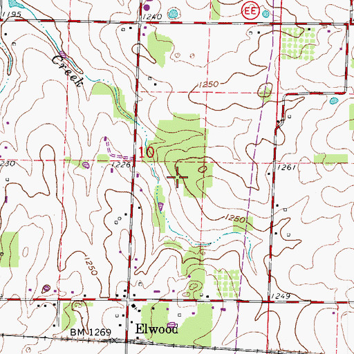Topographic Map of Township of Center Number 1, MO