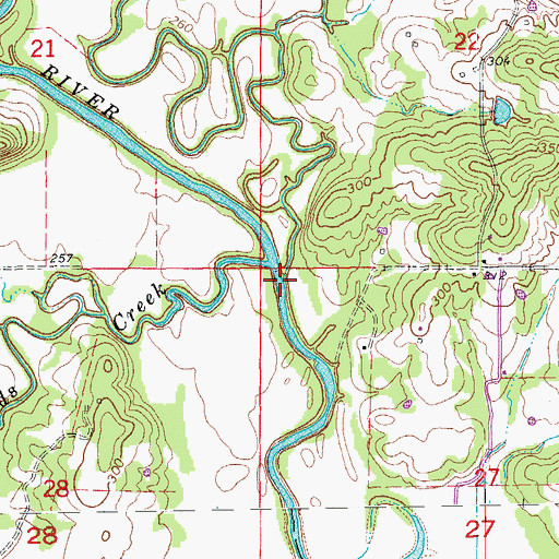 Topographic Map of Cooper Creek, AR