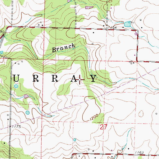 Topographic Map of Township of Murray, MO