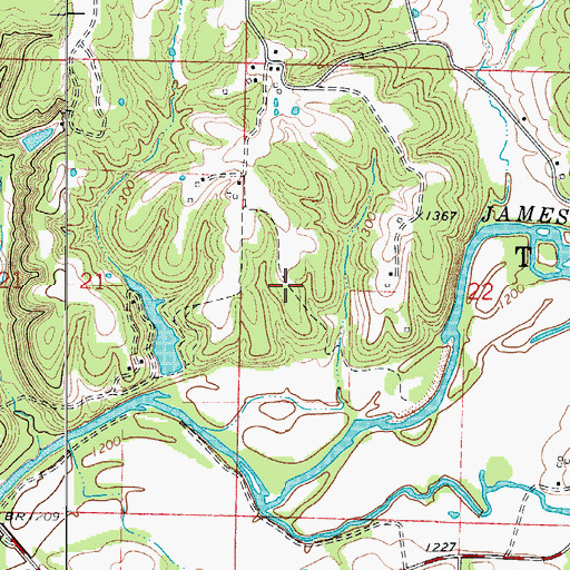 Topographic Map of Township of Taylor, MO