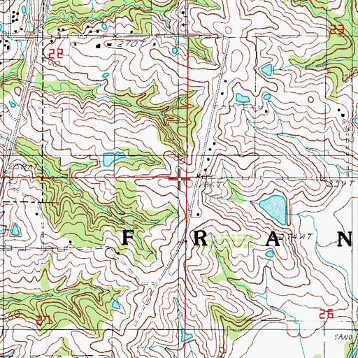 Topographic Map of Township of Franklin, MO
