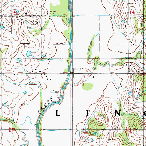 Topographic Map of Township of Lincoln, MO