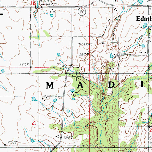 Topographic Map of Township of Madison, MO