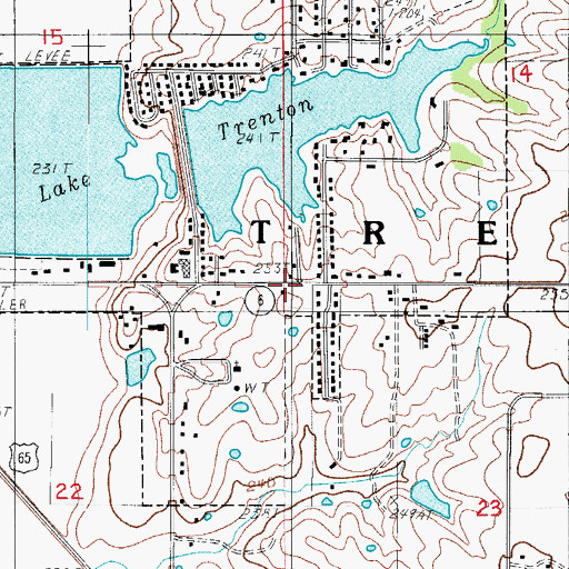 Topographic Map of Township of Trenton, MO