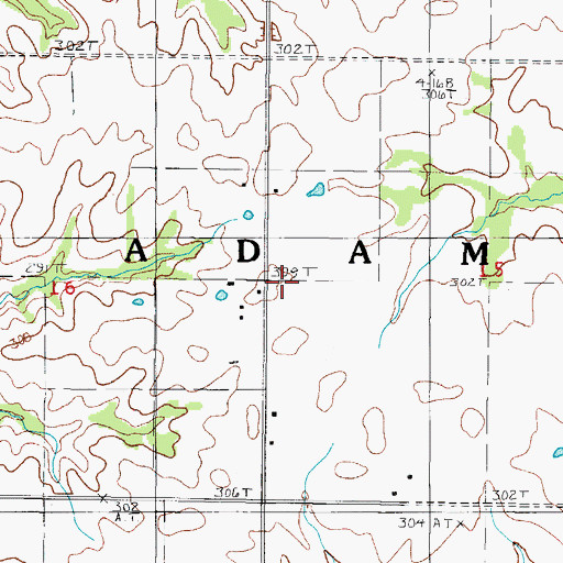 Topographic Map of Township of Adams, MO
