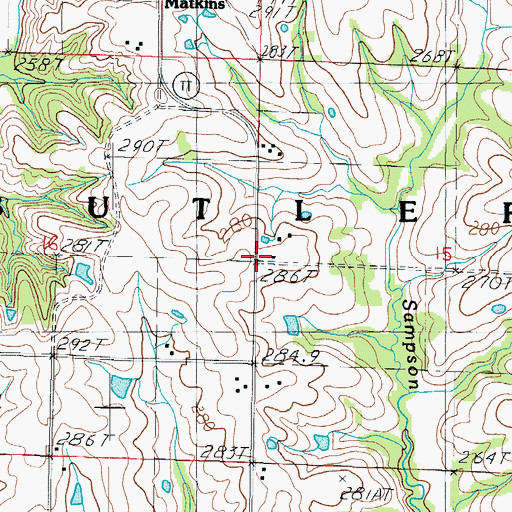 Topographic Map of Township of Butler, MO