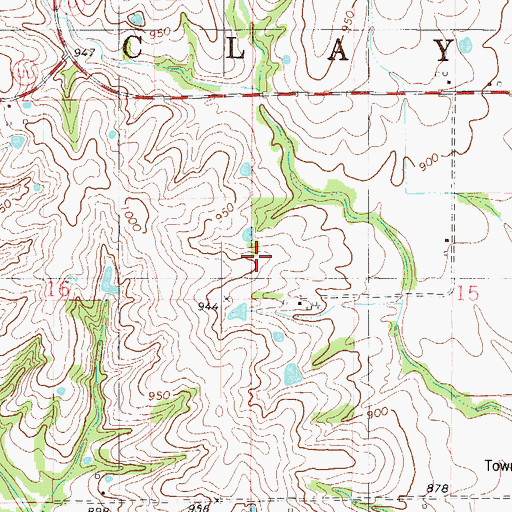 Topographic Map of Township of Clay, MO